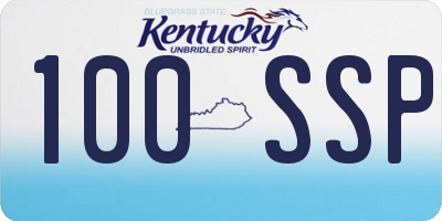 KY license plate 100SSP