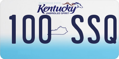 KY license plate 100SSQ