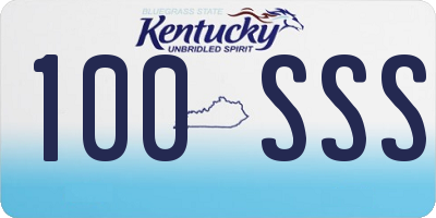 KY license plate 100SSS