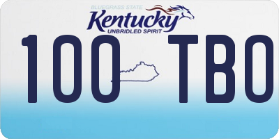KY license plate 100TBO