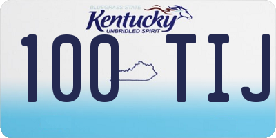 KY license plate 100TIJ