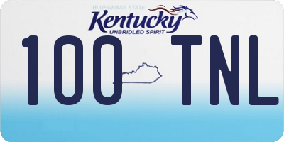 KY license plate 100TNL