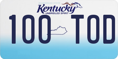 KY license plate 100TOD