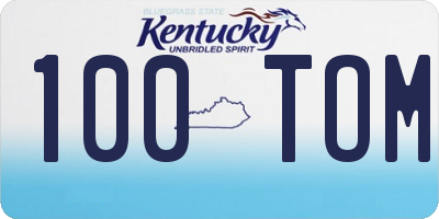 KY license plate 100TOM
