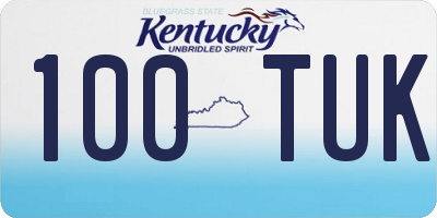 KY license plate 100TUK