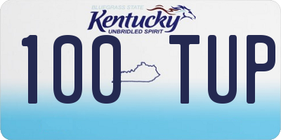KY license plate 100TUP