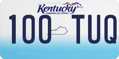 KY license plate 100TUQ
