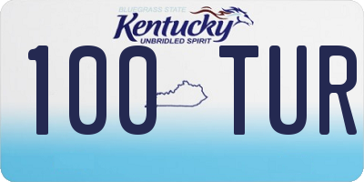 KY license plate 100TUR