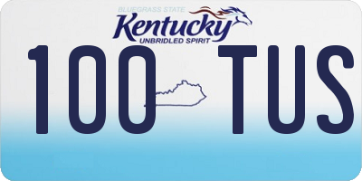 KY license plate 100TUS