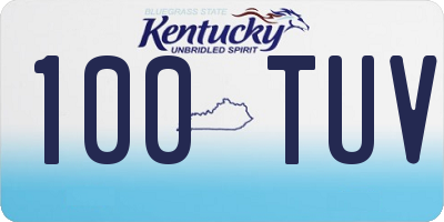 KY license plate 100TUV