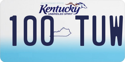 KY license plate 100TUW