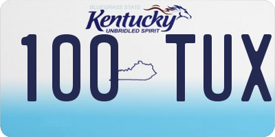 KY license plate 100TUX