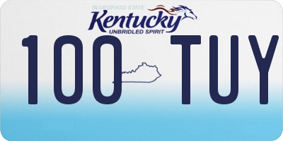 KY license plate 100TUY