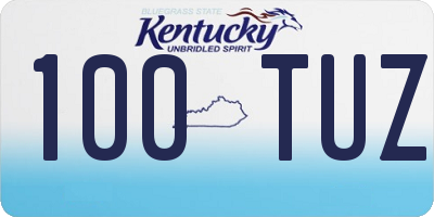 KY license plate 100TUZ