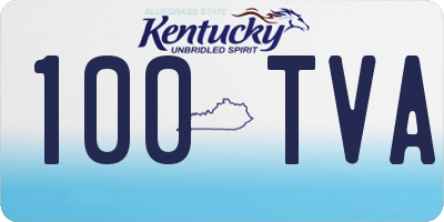 KY license plate 100TVA