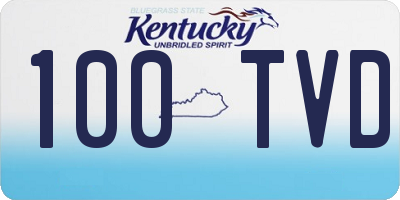 KY license plate 100TVD