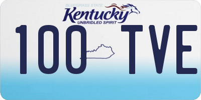 KY license plate 100TVE