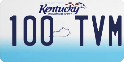 KY license plate 100TVM