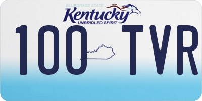 KY license plate 100TVR