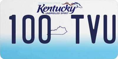 KY license plate 100TVU