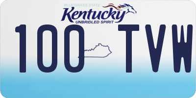 KY license plate 100TVW