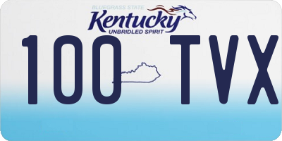 KY license plate 100TVX