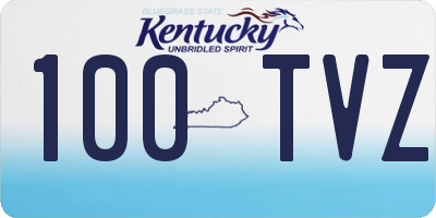 KY license plate 100TVZ