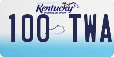 KY license plate 100TWA