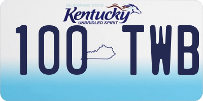KY license plate 100TWB
