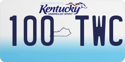 KY license plate 100TWC