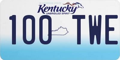 KY license plate 100TWE