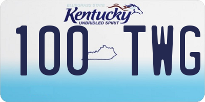 KY license plate 100TWG