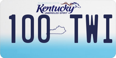KY license plate 100TWI