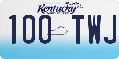 KY license plate 100TWJ