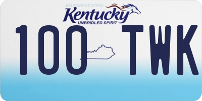 KY license plate 100TWK