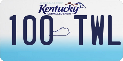 KY license plate 100TWL