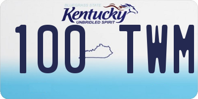 KY license plate 100TWM