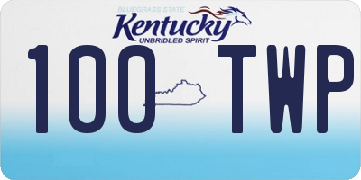 KY license plate 100TWP