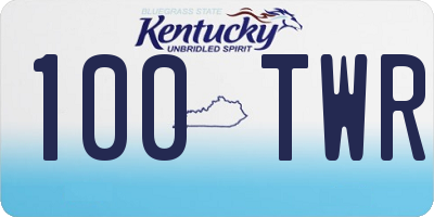 KY license plate 100TWR