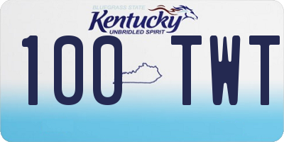 KY license plate 100TWT