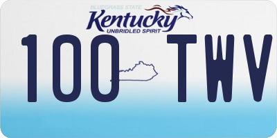 KY license plate 100TWV