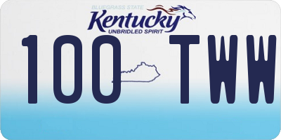 KY license plate 100TWW