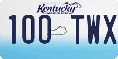 KY license plate 100TWX