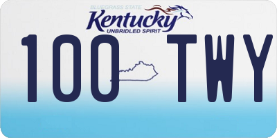 KY license plate 100TWY