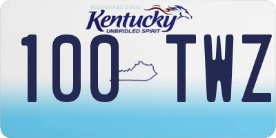 KY license plate 100TWZ