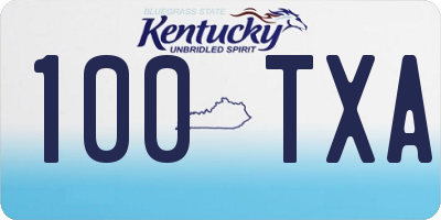 KY license plate 100TXA