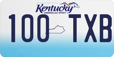 KY license plate 100TXB