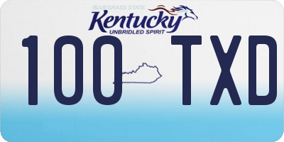 KY license plate 100TXD