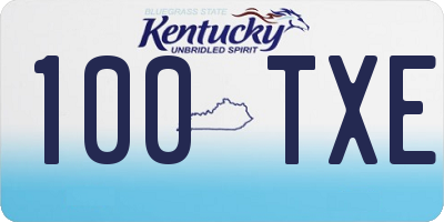 KY license plate 100TXE
