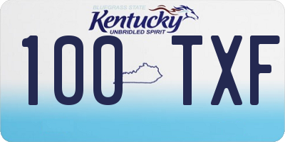 KY license plate 100TXF